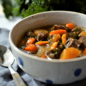 beef, kale and butternut