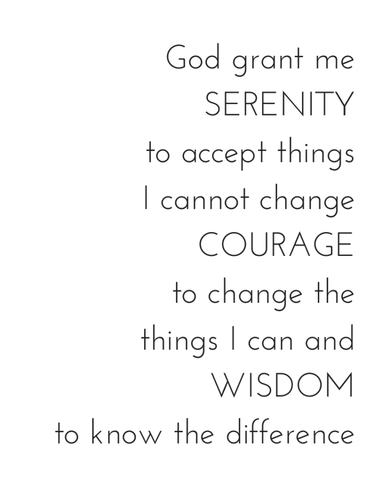 Serenity Prayer Printable