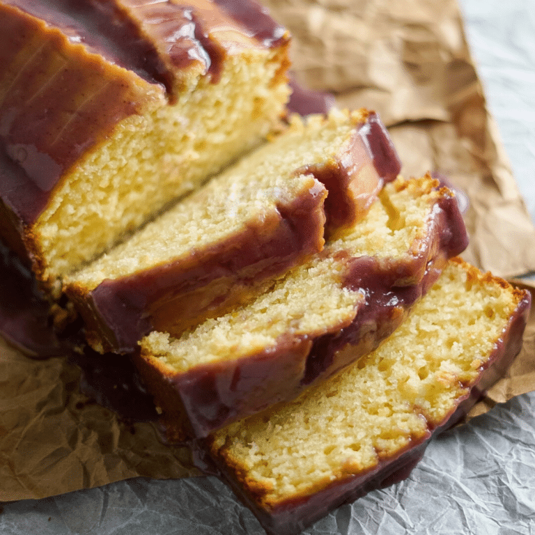 Lemon Loaf Cake with Blackberry Glaze