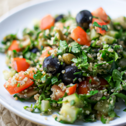 close up photo pf quinoa tabbouleh