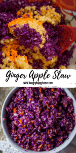 Pinterest graphic for Ginger Apple Slaw