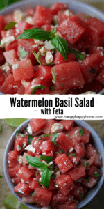 watermelon basil salad with feta