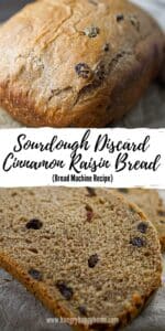 Pinterest Graphic for Sourdough Discard Cinnamon Raisin Bread